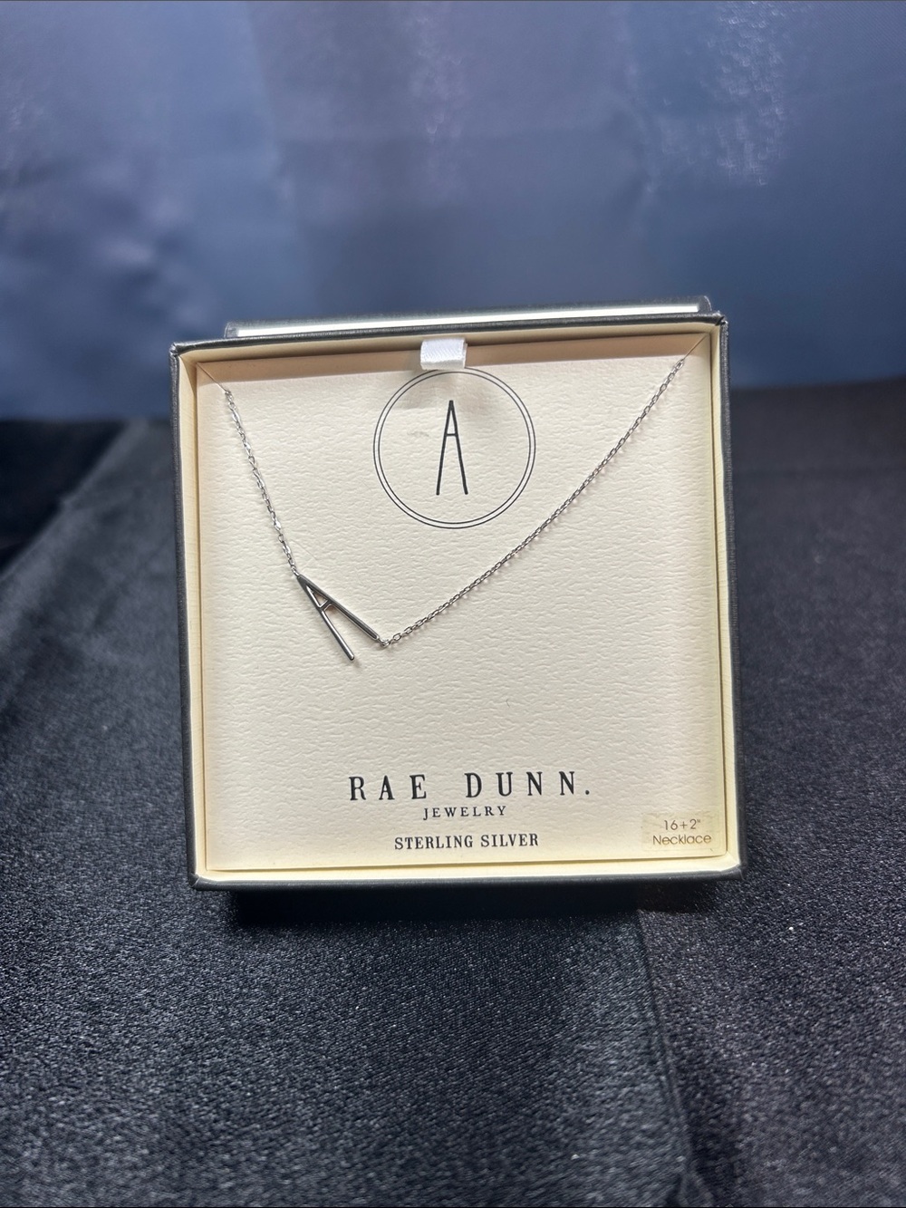 Rae Dunn Sterling Silver 'A' Pendant Necklace